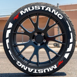 Permanente stickers mustang banden 1,25" voor 14" tot 22" 16-delige set