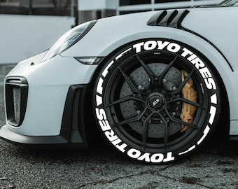 Permanent Toyo Tires Tire Lettering Stickers 1.25&quot; for 14&quot; to 22&quot; 16 pcs Kit