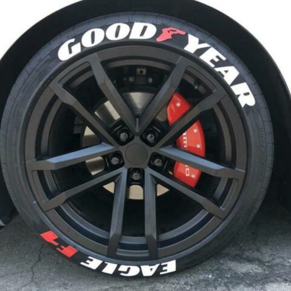 Permanent Good Year Eagle F1 Tire Lettering Stickers 1.25" for 14" to 22" 8 pcs Kit