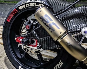 Permanent Diablo Motorcycle Tire Lettering Kit: 0.75&quot; Stickers, 8 Pcs