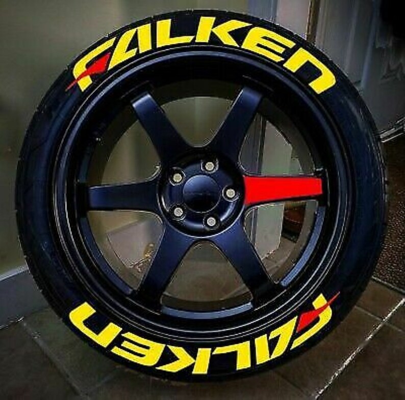 Permanent Tire Lettering Decal Stickers Kit - 8 Pieces, 1.25" Universal Fit For 14-24 Inch Tires
