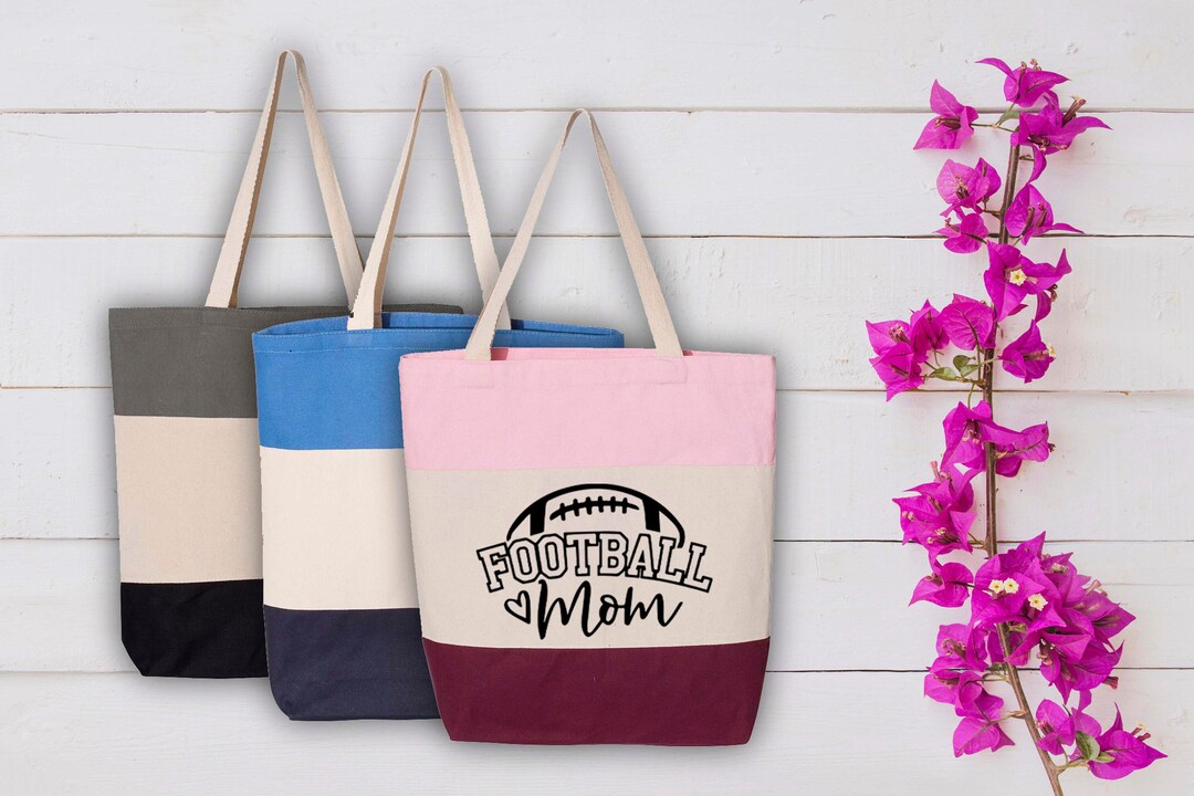 Football Mom Tote Bag Game Day Canvas Tote Bag Sports Mom Etsy