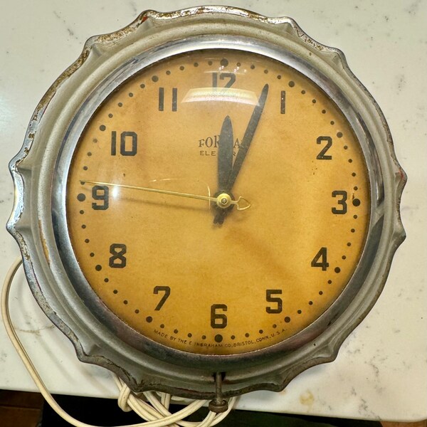 Vintage Art Deco Wall Clock Forman Electric The E Ingram Company Model A C 110 - 125 Rare