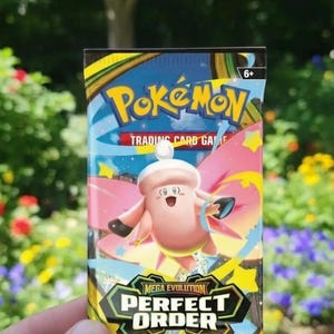 Paquete de refuerzo de Pokémon TCG x1 Mega Evolution Perfect Order, ¡sellado de fábrica con ilustración aleatoria!