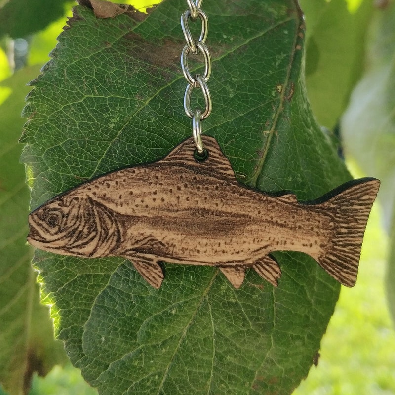 Porte clés poisson bois - Etsy France