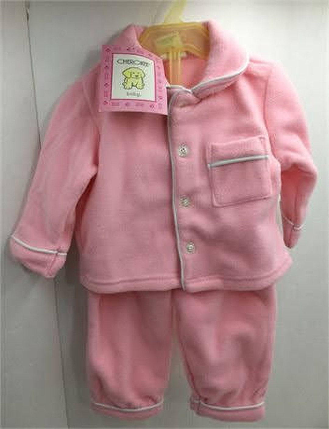 NEW Baby Girl Pajama Set 36 M Cherokee Vintage Light Pink Button up