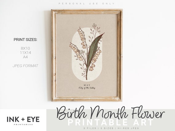Lily of the Valley Print: May Birth Flower, Vintage Apothecary Art (Digital Download)