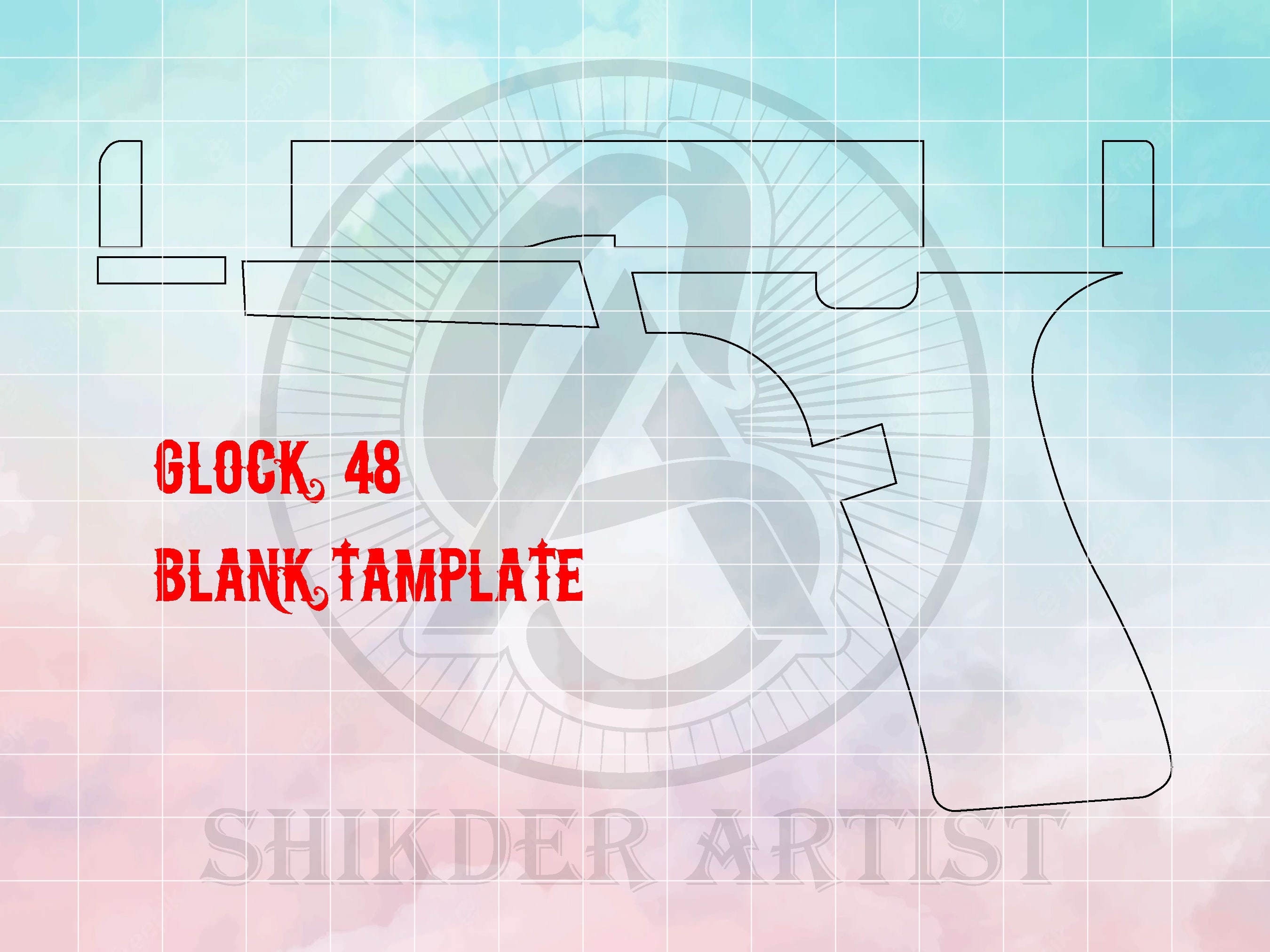 Glock 48 Gun Blank Template Ai 8 Svg Dxf Png Pdf Laser Cut Design Glock 48 Gun Blank Template Ai 8 Svg Dxf Png Pdf Laser Cut Design