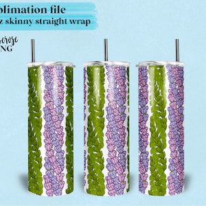 Lei Pakalana and Crown flower twist 20oz skinny straight Sublimation PNG, lei twist design, Hi resolution 300DPI file, Tumbler wrap file