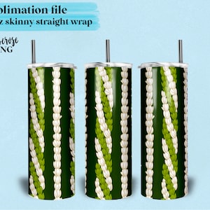 Pikake e Pakalana twist lei 20oz skinny straight Sublimation PNG, design lei twist, file ad alta risoluzione 300DPI, file avvolgente Tumbler