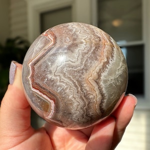 Amazing Amethyst with Mexican Agate Sphere, Amethyst and Crazy Lace Agate Sphere, Natural Amethyst and Mexican Agate Crystal Sphere