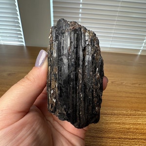 Charming Black Tourmaline Crystal with Mica, Raw Black Tourmaline Crystal with Mica, High Quality Black Tourmaline Crystal