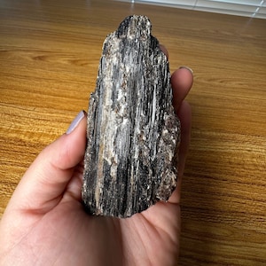 Charming Black Tourmaline Crystal with Mica, Raw Black Tourmaline Crystal with Mica, High Quality Black Tourmaline Crystal