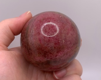 Pink Rhodonite Sphere, Rhodonite Crystal, Rhodonite, Pink Rhodonite