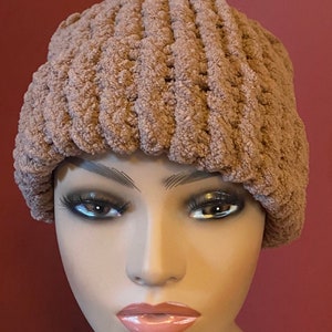 GRAND OPENING SALE. Handmade knitted super soft and trendy, warm winter hat, gift, beanie, super fluffy, Brown