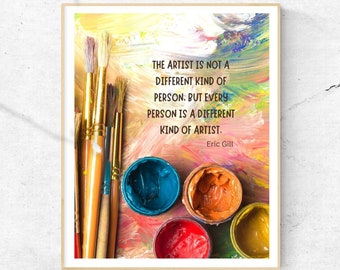 Printable art poster with quote, Wall Art, Kids Art, School Art, Creative print, Digital artistic poster, Digital art for school, Classroom