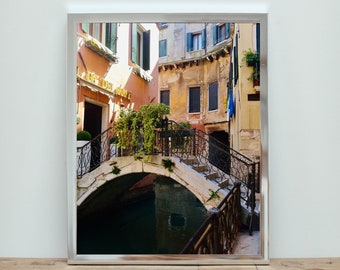 PRINTABLE Venice Italy bridge cityscape digital download, Wall art, Home decor, Vintage Italy wall art, Venice canal, Italy poster, Download
