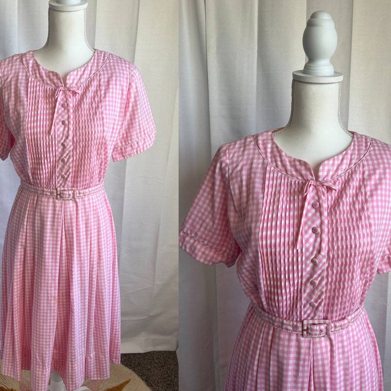 Gingham Short Summer 60's Dress