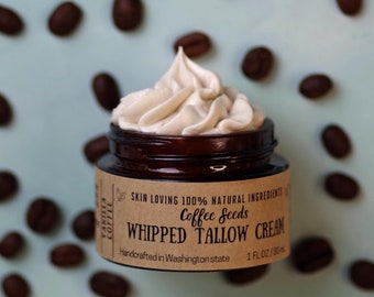 Organic Coffee Tallow Cream, Vanilla Infusion - Natural Skincare