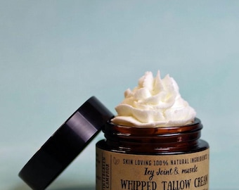 Cooling Herbal Whipped Tallow Cream / Handmade Body Cream / Refreshing Botanical Scent