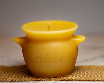Beeswax Honey Pot / Organic Pure Beeswax Candle