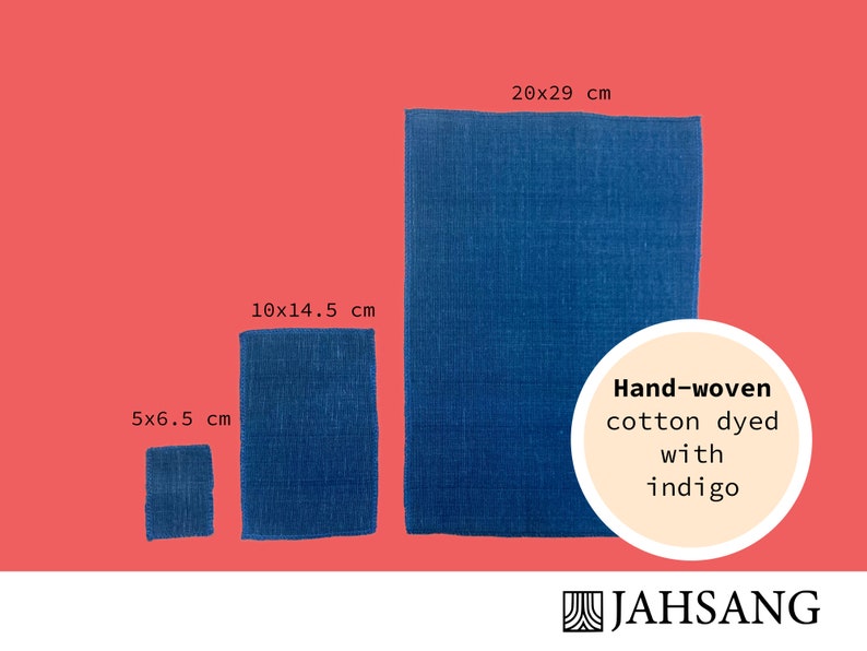 Blue hand-woven cotton fabric dyed with indigo leaves, perfect for crafting, sky, JAHSANG Awareness Trade image 2