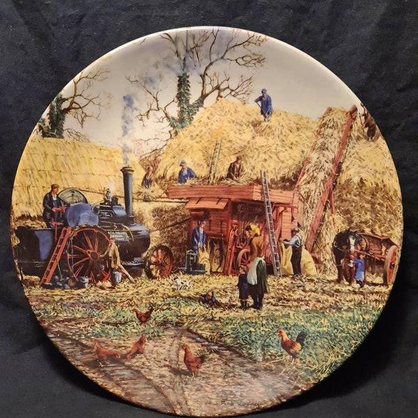 THRESHING" Door Michael Herring, De novemberplaat van boerderijjaar, Wedgwood