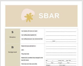 SBAR Template Digital Tool Blue Print as Many Times You Want ...