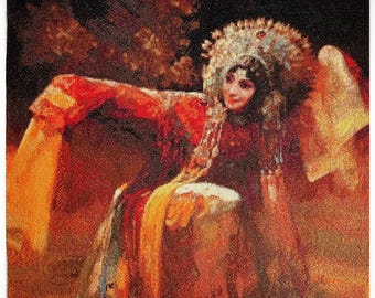 High quality hand sewn cross stitch art - Chinese Opera - 55x56 cm