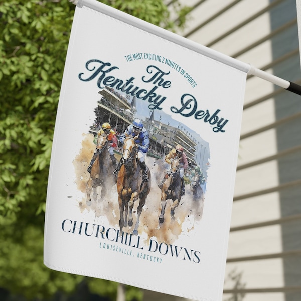 Kentucky Derby Garden & House Banner, Kentucky Derby Horse Racing Banner, Derby Party Banner