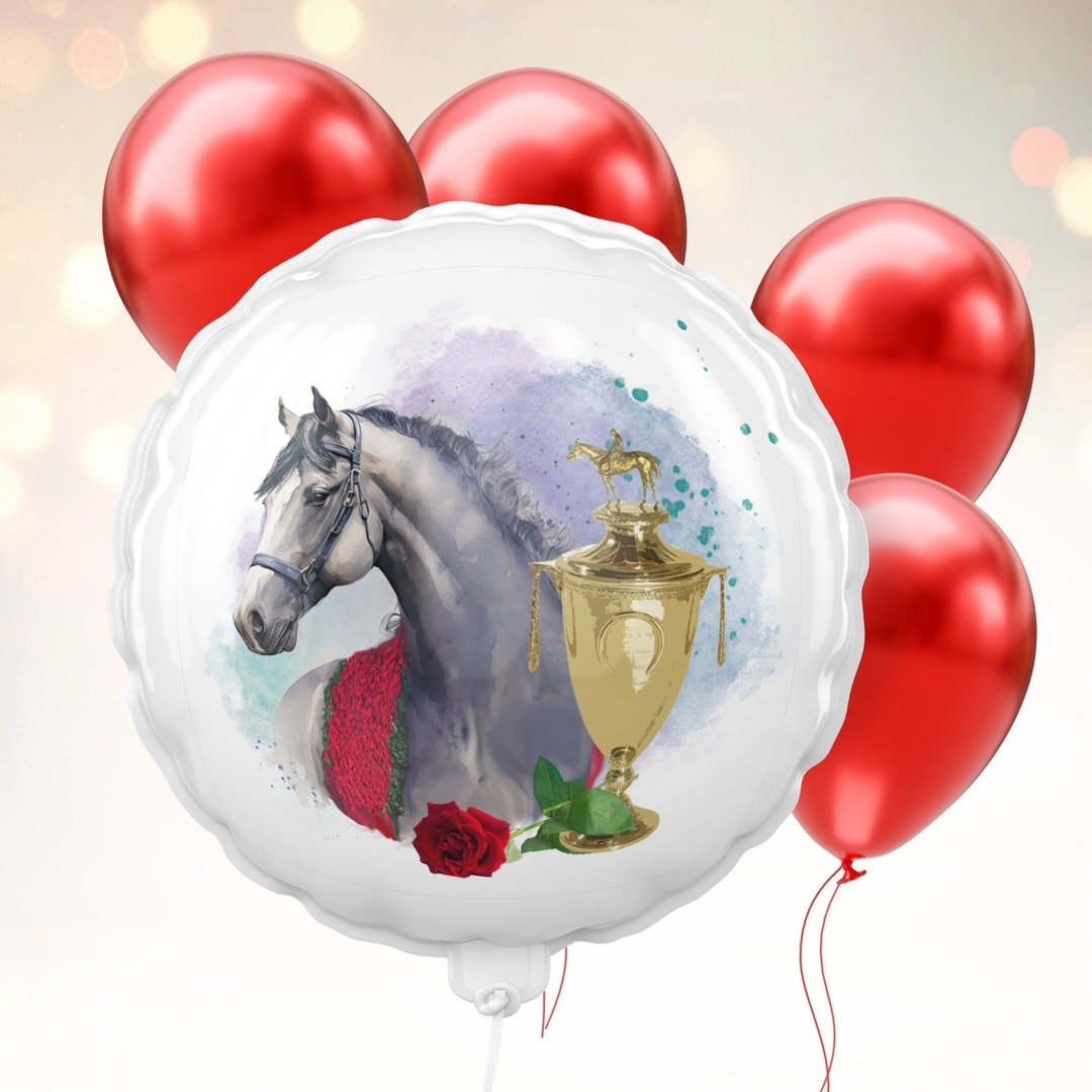 Kentucky Derby Party Supplies, Kentucky Derby Balloon, Horse and Rose Garland Party Balloon