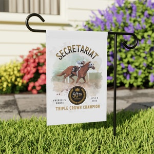 Secretariat 50th Anniversary Triple Crown Win Garden & House Banner, Secretariat Anniversary Banner, Secretariat Flag