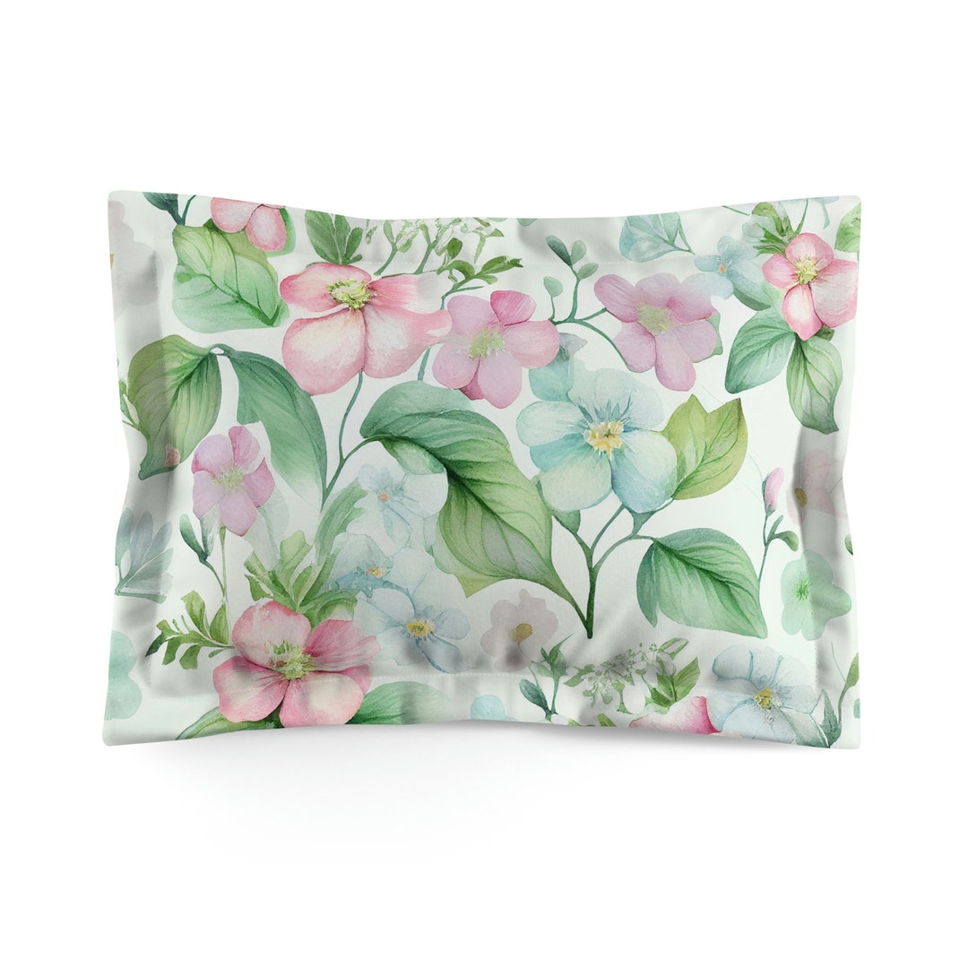 Spring Floral Pillow Shams, Duvet Cover and Shams, Mix and Match Duvet