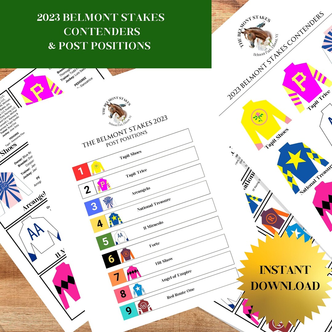 2023 Belmont Stakes Contenders Post Positions Flyers Jockey - Etsy