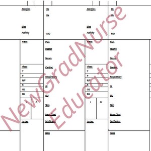 3 Patienten Krankenpflege Report Sheet/ Gehirn Sheet