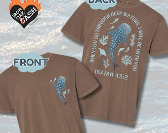 Deep Waters Isaiah 43:2 Christian T-Shirt, Unisex Vintage Wash