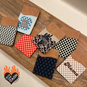 Phone Wallet Card Holder, Stick on Wallet, Stick On Cellphone Wallet, Cute Phone Accessories, Gift for Her,