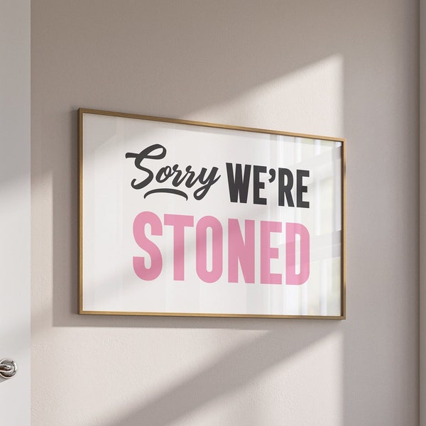 Trendy College Apartment Print, Pink Aesthetic Prints, Dorm Room Wall Art, House Rules Sign, Funny Stoner Poster Gift, Cool Girl Prints