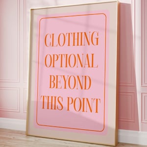 Decoración de apartamentos universitarios, impresiones divertidas para el baño, póster de coqueta femenina, arte de pared rosa y naranja, impresión de moda de los años 70, decoración de habitación preppy