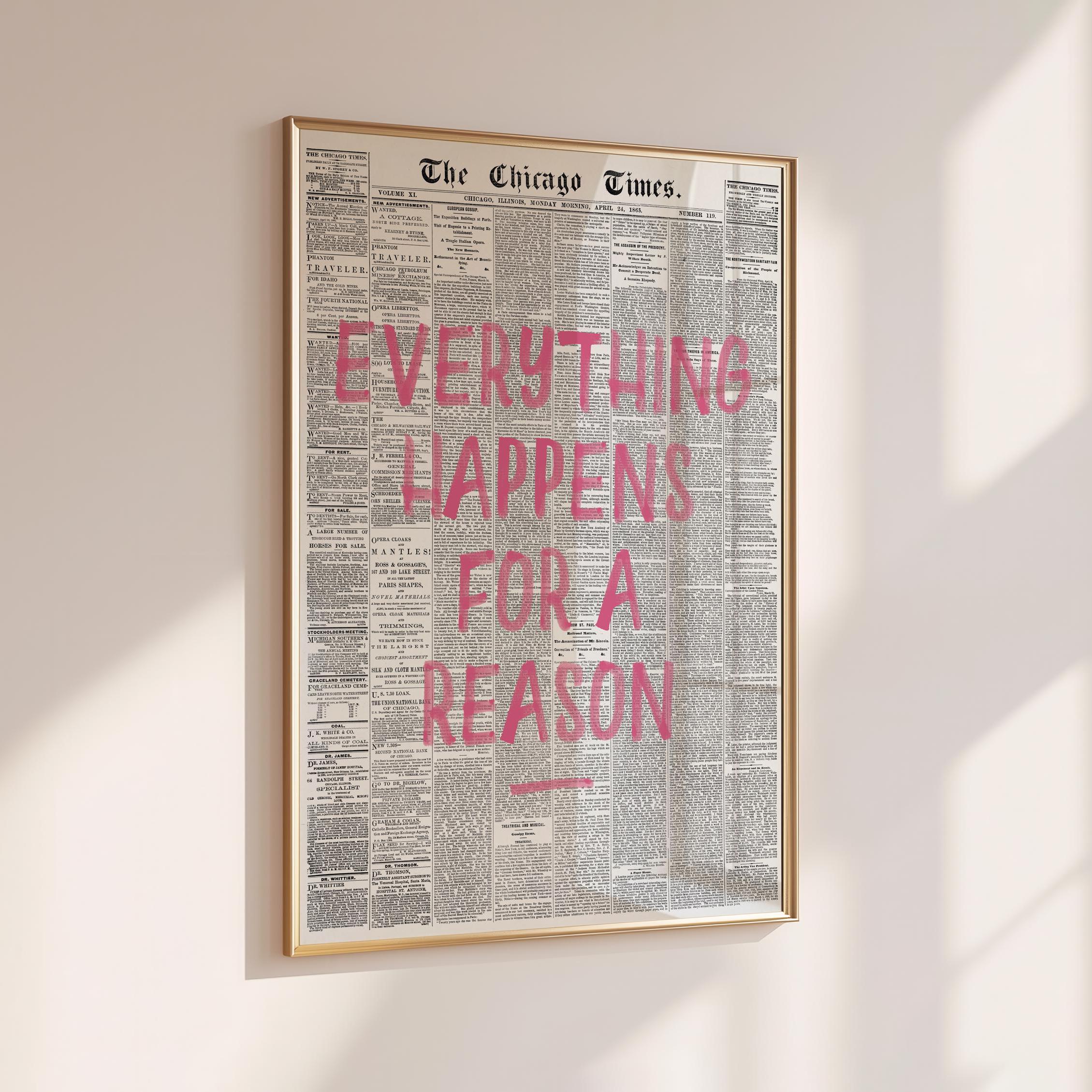 Affirmations Newspaper Print, Trendy Wall Art, Retro Bedroom Poster, Chic Apartment Aesthetic, Printable Wall Art, Digital Prints