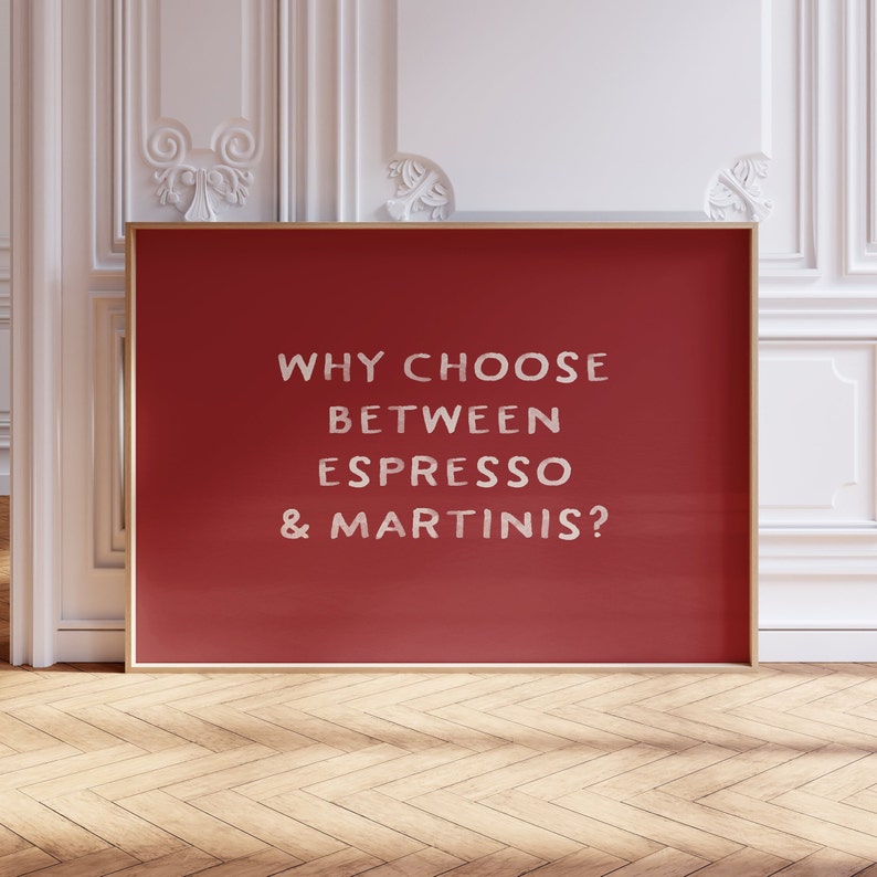 Espresso Martini Print, Funny Apartment Decor, Retro Kitchen Wall Art