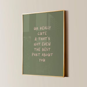 Bonita decoración de apartamentos, divertidas impresiones para el dormitorio, póster de coqueta femenina, arte de pared retro en rosa y verde, impresión moderna de los años 70, decoración de habitaciones preppy