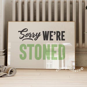 Zabawny nadruk Stoner, modna sztuka ścienna, plakat z retro wózkiem barowym, czarno-biały szykowny wystrój estetyczny apartamentu, drukowany cyfrowy wydruk sztuki ściennej