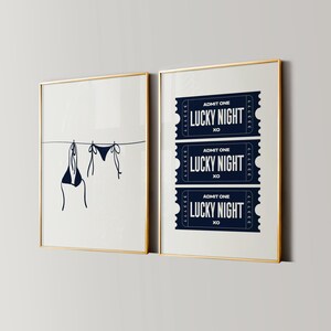 Retro 8 Ball Lucky Girl Poster, Cheetah Navy Blue Aesthetic, Trendy Apartment Decor, Y2K Chic Living Room Gallery Wall Art Set of 8 Prints