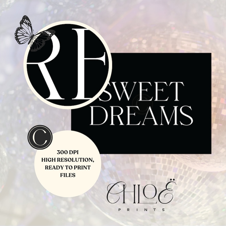 Sweet Dreams Print, Funny Apartment Poster, Black and White Bedroom