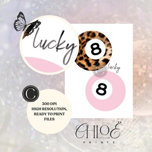 8 Ball Leopard Print, Ace Of Spades Kiss Print, Retro Lucky Girl Poster, Funky Y2K Star Apartment Decor, Girly Pink Bedroom Trendy Wall Art