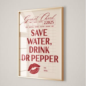 Dr Pepper Kunstdruck, ästhetisches Küchendekor, trendige Küchendrucke, kirschrotes College Wohnung Dekor, Girly Wandkunst, Gastgeschenk