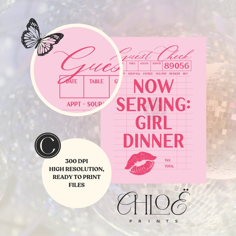 Girl Dinner Print, Aesthetic Kitchen Decor, Trendy Kitchen Prints, Hot Pink College Apartment Decor, Girly Wall Art, Chef Cooking Poster