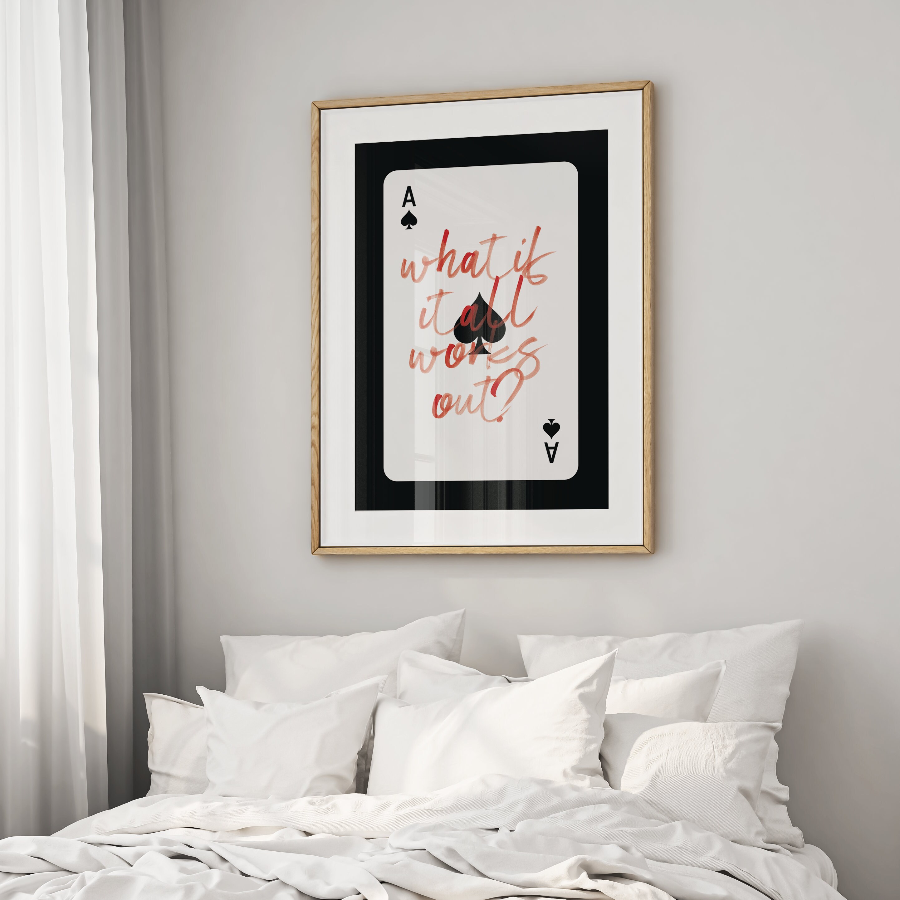 InstyleArt Stampa Su Tela Asso Di Picche 80x60 Cm - Quadro Artistico Con Carta Da Gioco, Pronto Da Appendere, Made In Germany - copertina
