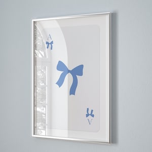 Bögen Spielkarte Print, Preppy Wandkunst, Kokette Ästhetische Wohnung Dekor, Ace-Karte Girly Kinderzimmer, Weiche Blaue Schlafzimmer Wandkunst